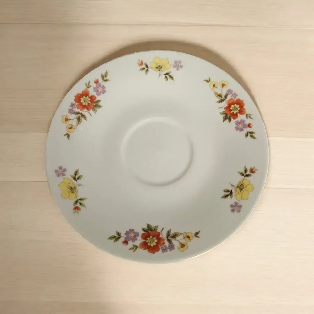 Dynasty Fine China Floral Saucer Set of 2 Vintage Replacement